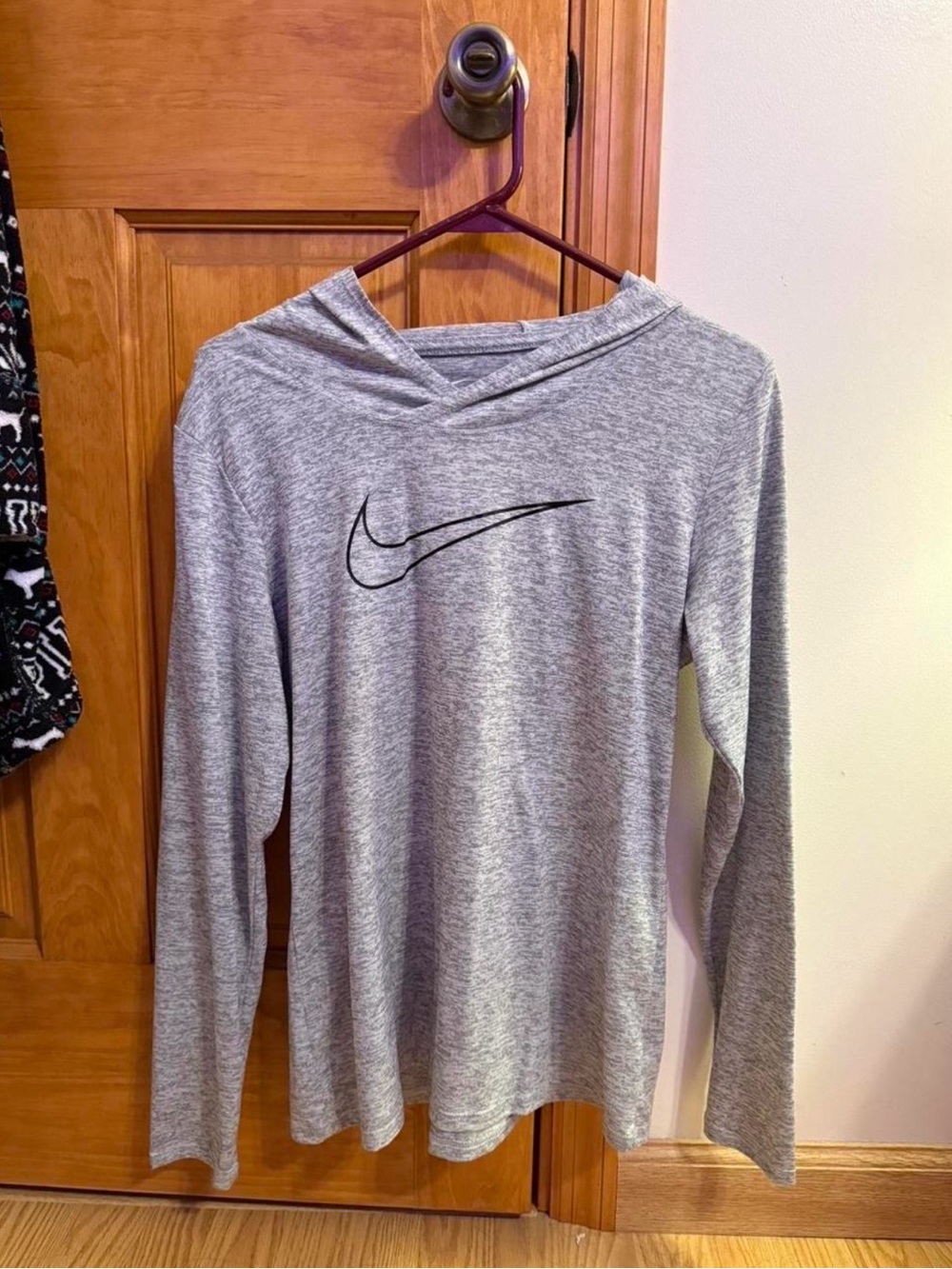 Nike Grey Hooded Dri-FIT Longsleeve Tee